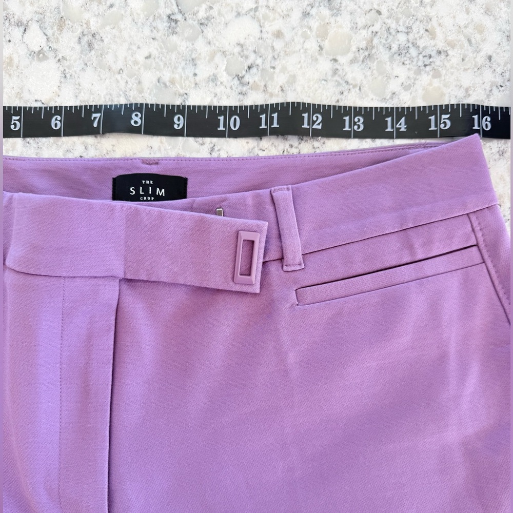Pair of White House Black Market Black and Purple The Slim Cropped Pants - Picture 14 of 15
